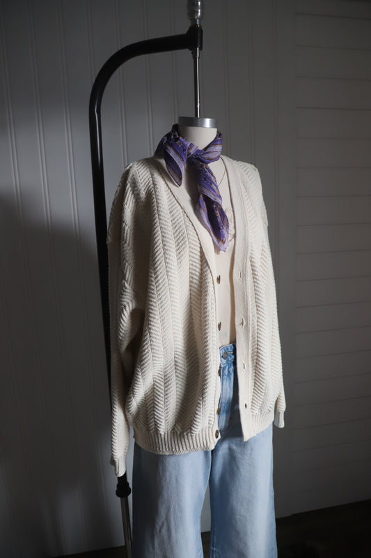 Vintage cream cotton cardigan