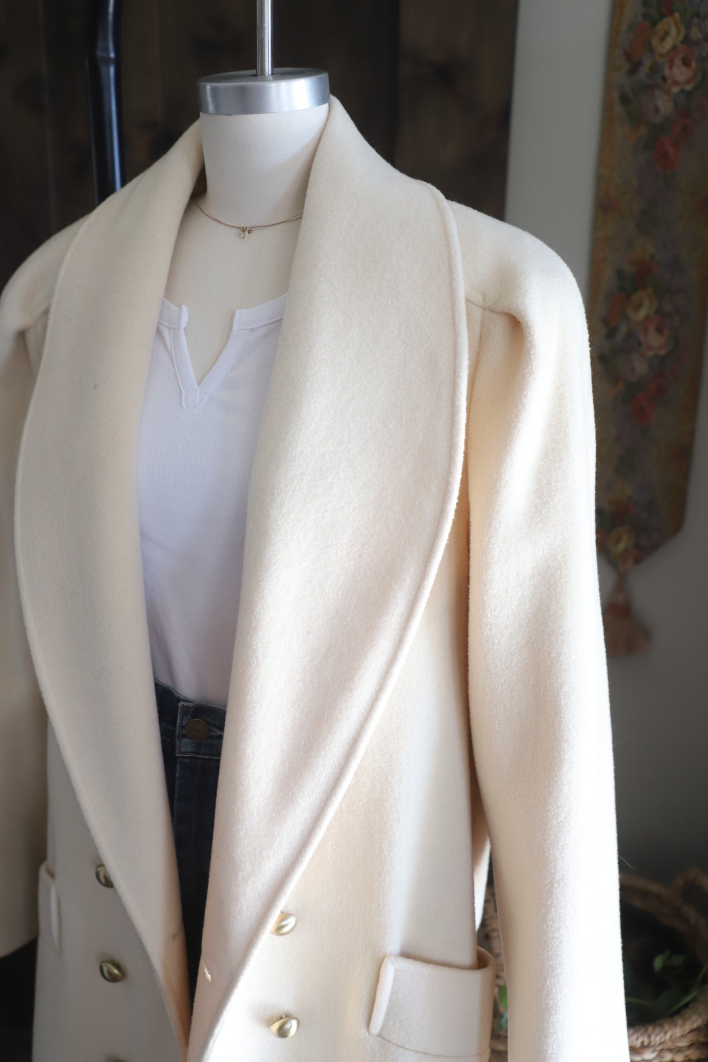 Vintage cream wool Peacoat size 14