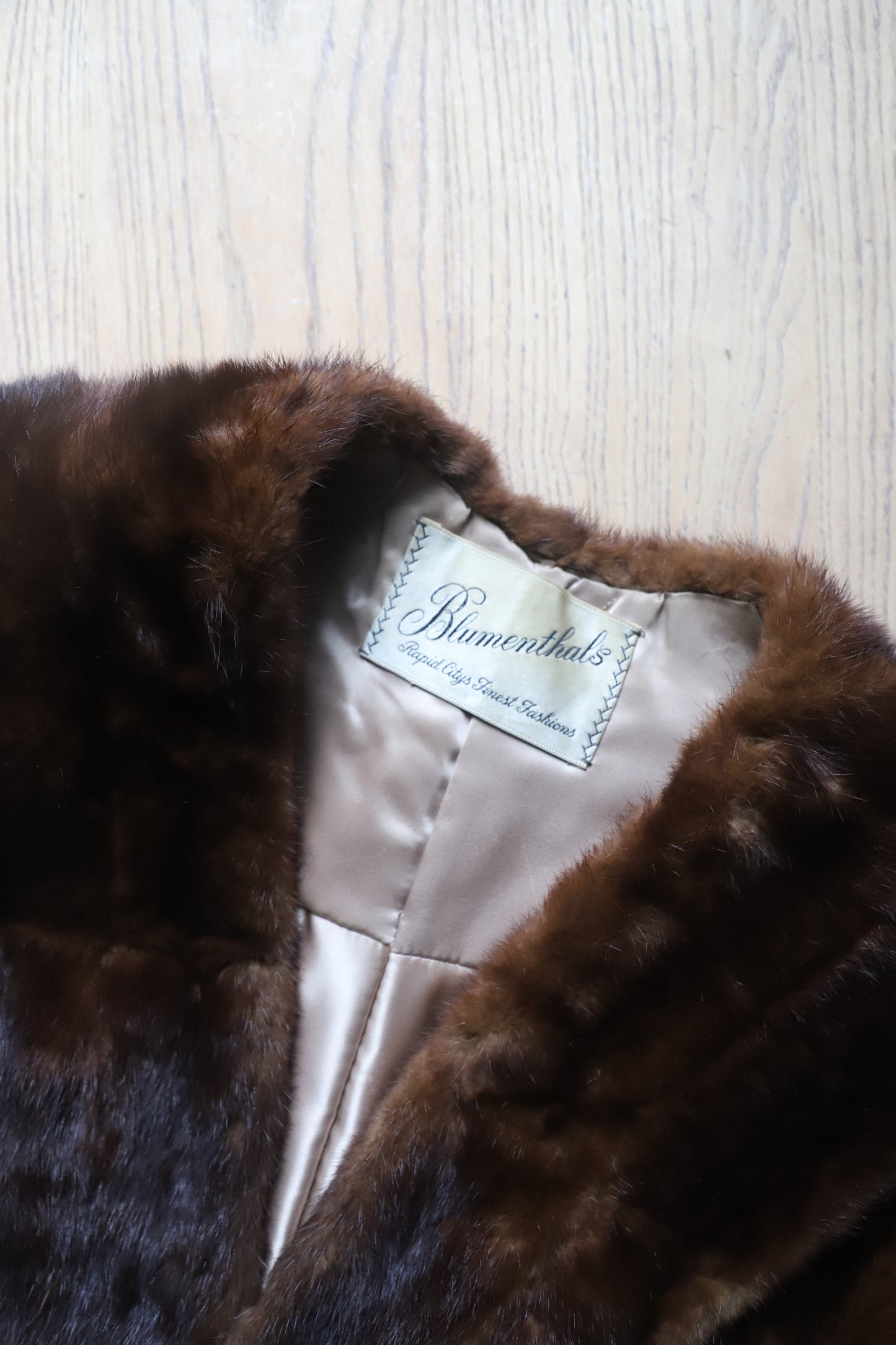 Vintage 1950’s dark brown real fur shawl