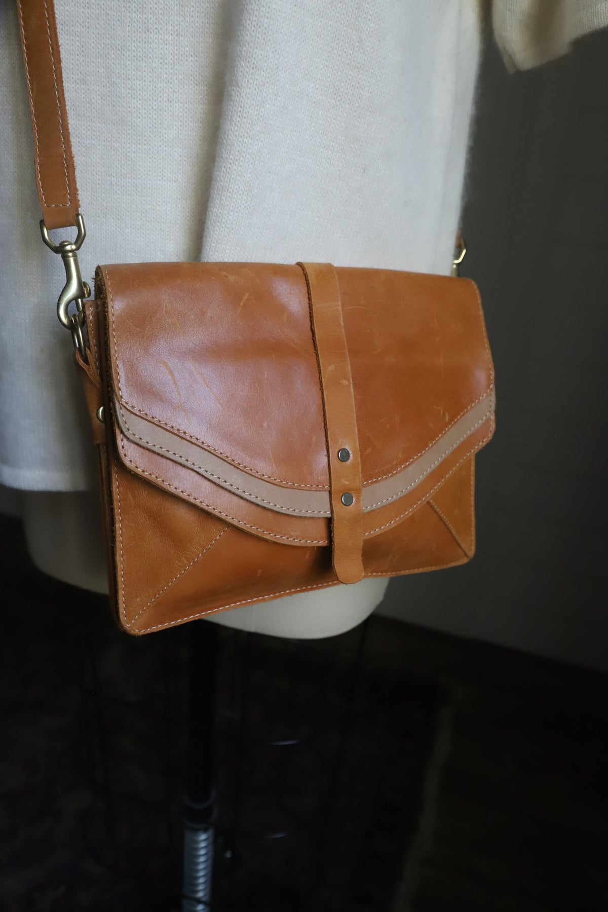 Sseko Design leather crossbody bag