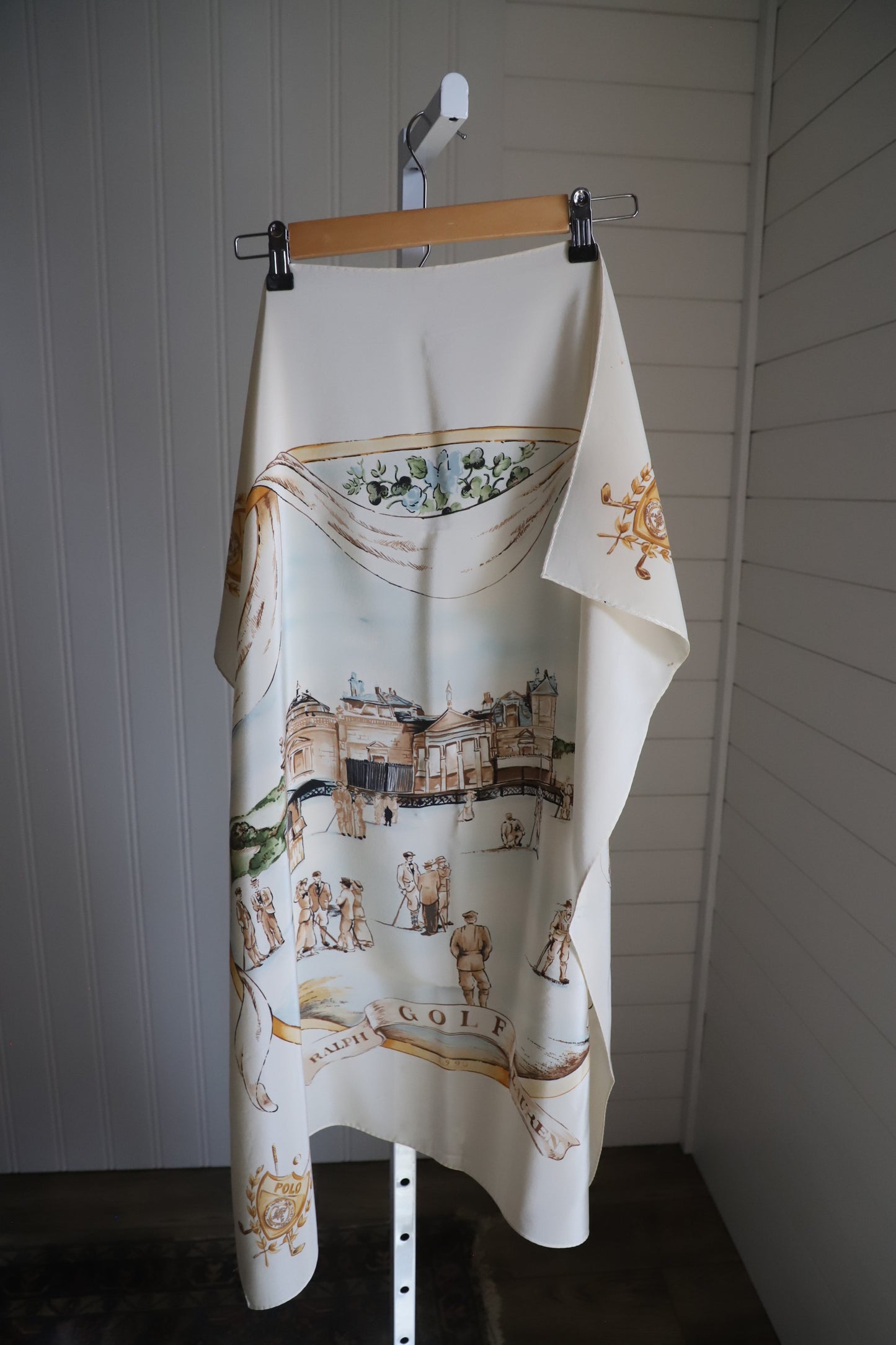 Vintage Polo Ralph Lauren silk golf scarf