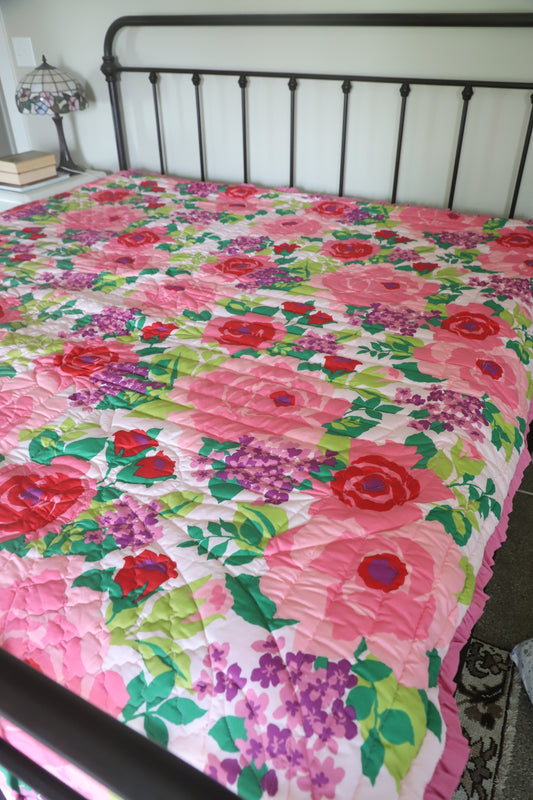 Vintage 1970’s homemade, machine finished quilt (never used)