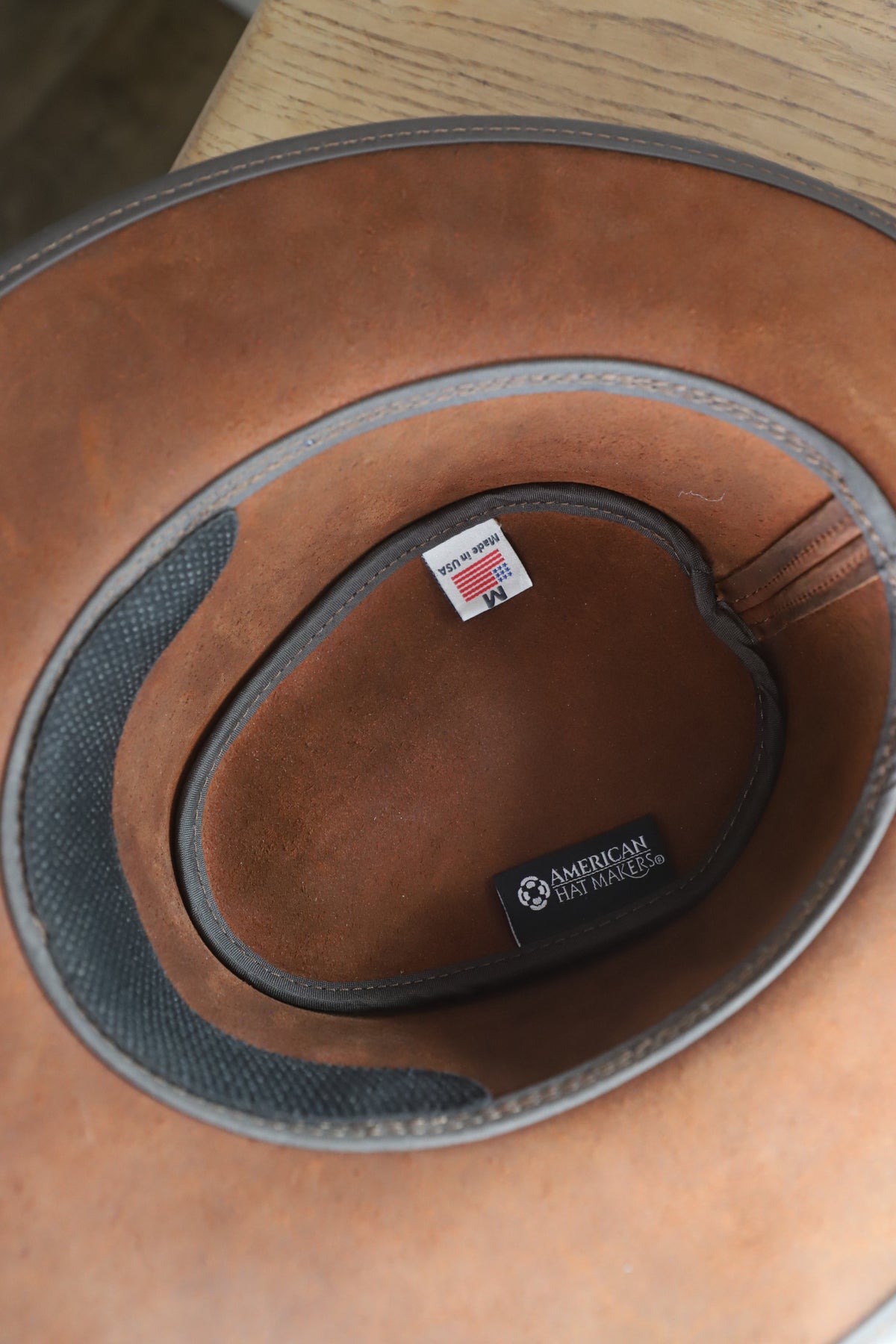 USA made leather hat size M