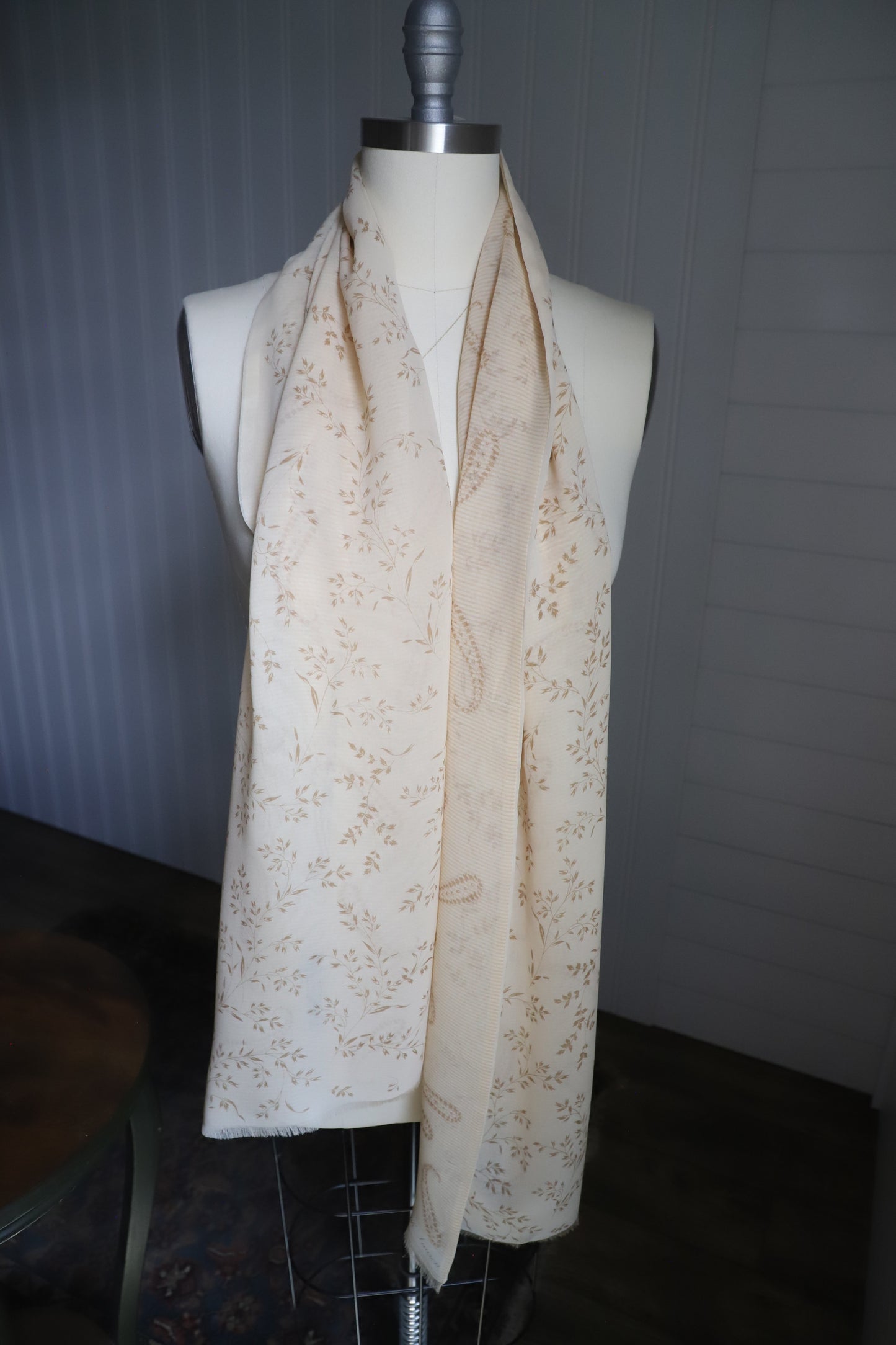 Ralph Lauren cream and paisley silk scarf