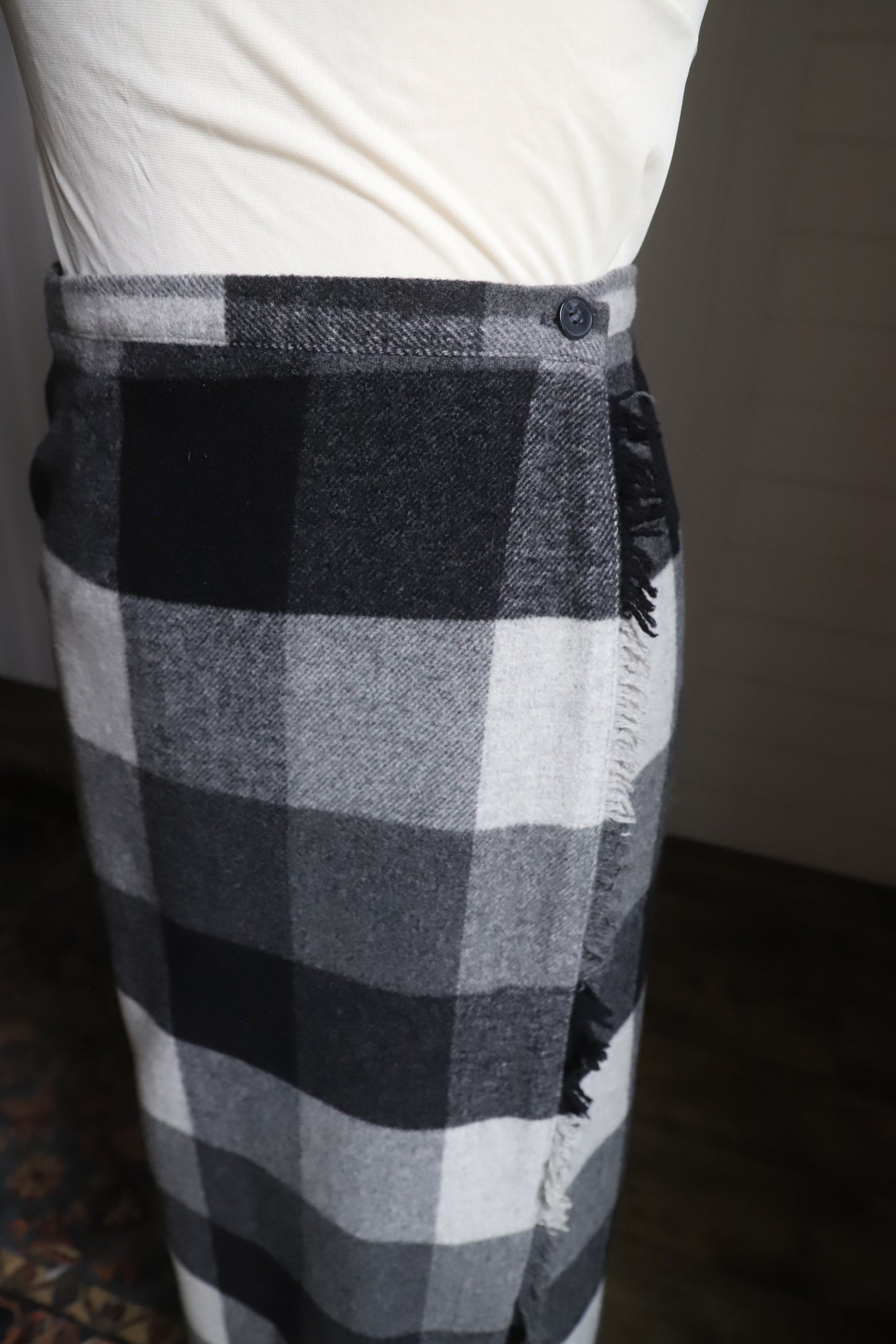 Vintage wool blend wrap skirt