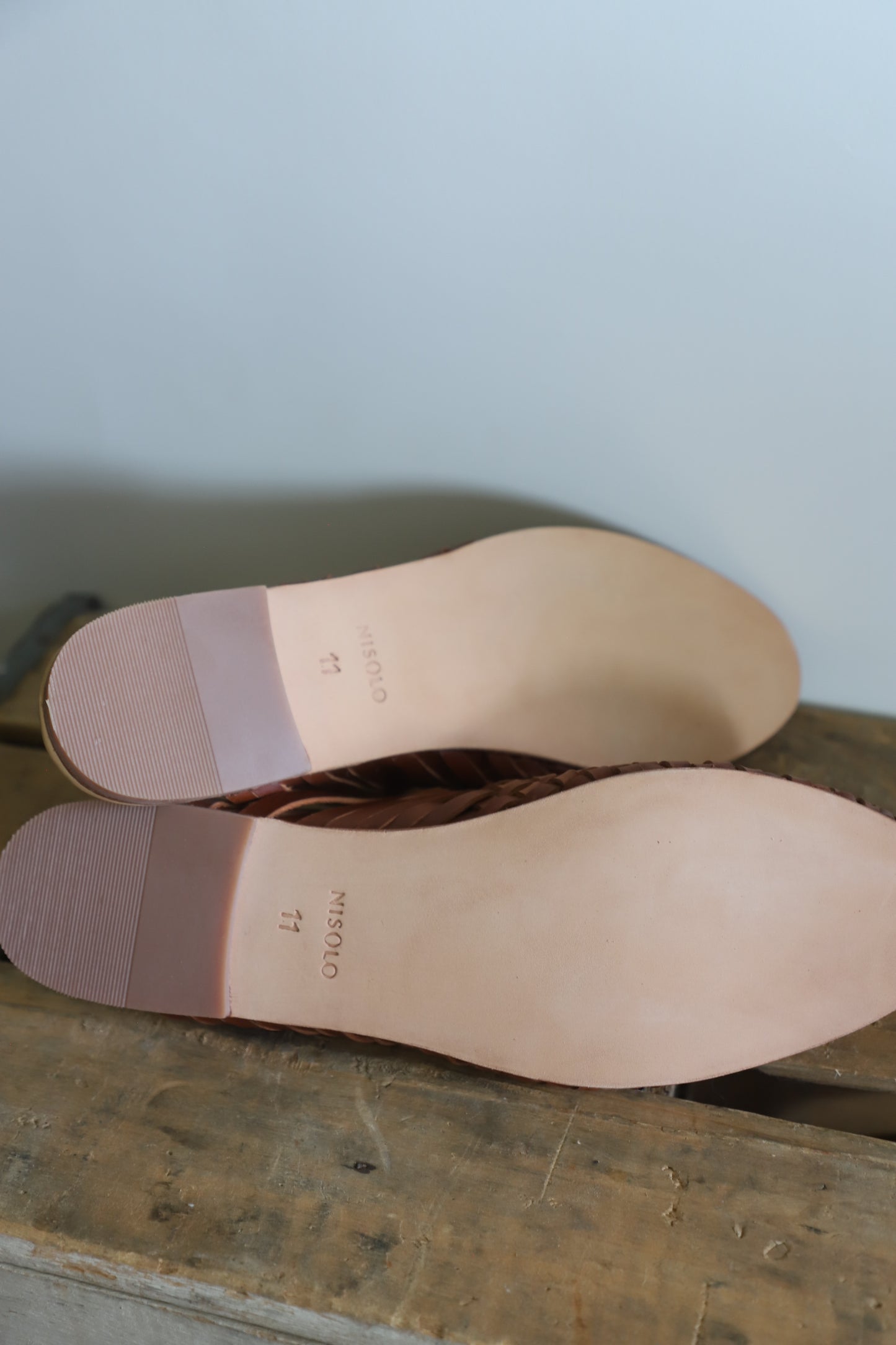 Nisolo woven slip on shoes size 11