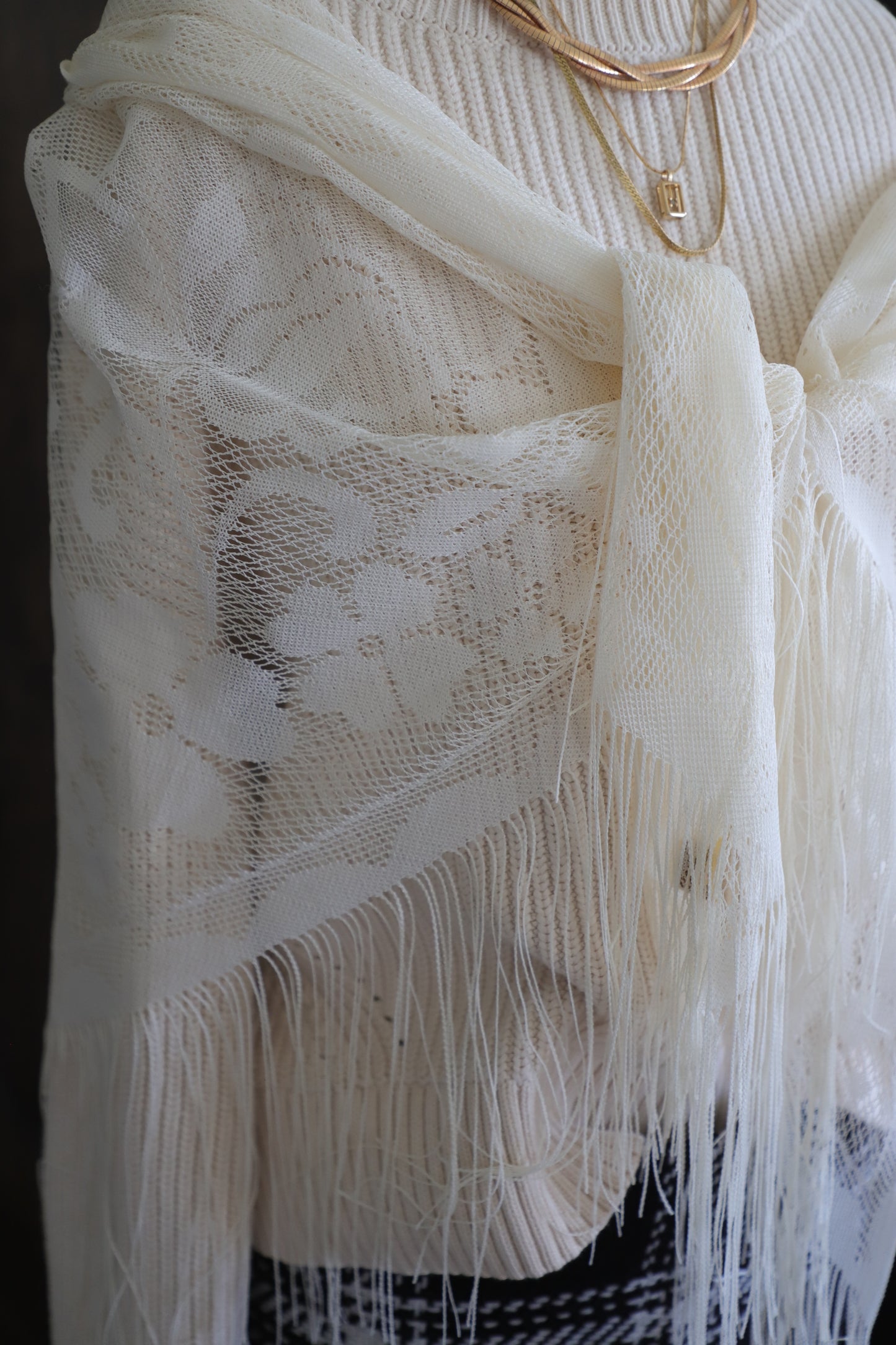 Vintage 1970’s lace shawl