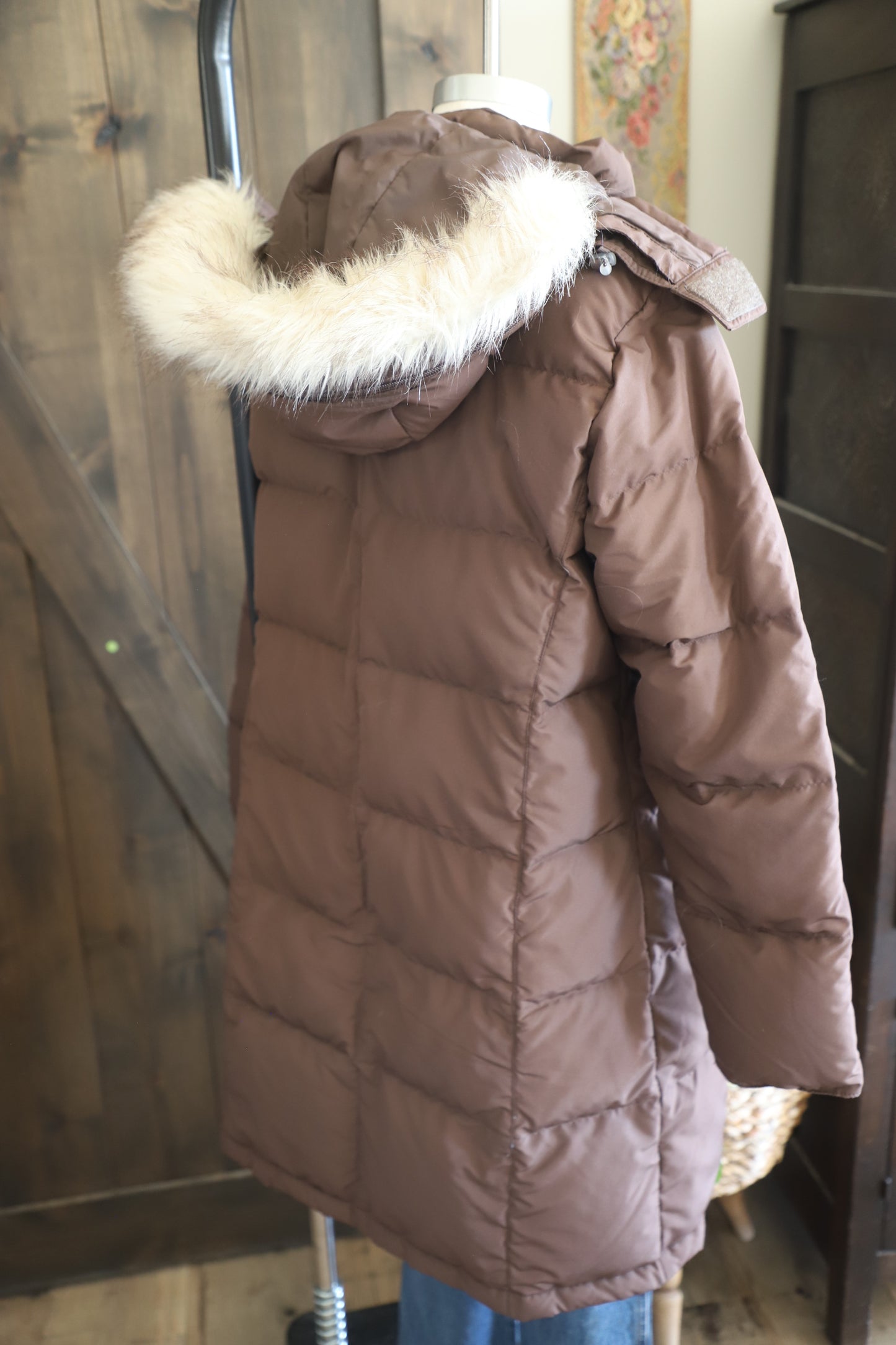 LLBean long puffer coat size M